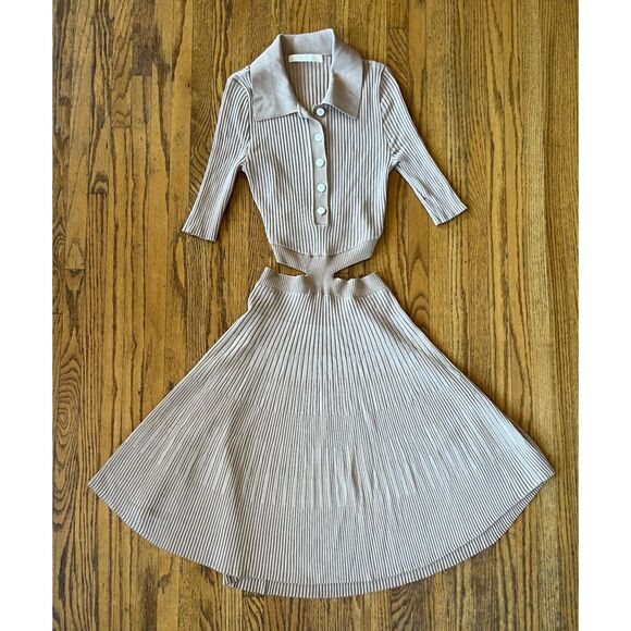 Jonathan Simkhai Tan Shirt Skirt Maxi Dress  Women's Size Small - Picture 3 of 10